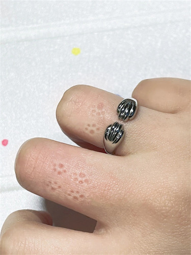 zoozmini通勤猫爪戒指女S925银流浪猫周边踩奶开口留脚印食指戒潮 - 图2