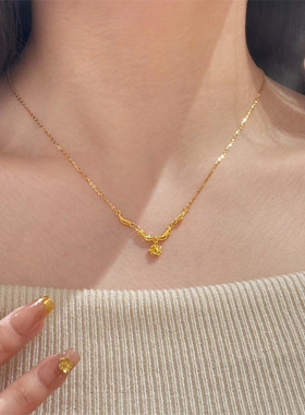 法式复古玫瑰花项链精致轻奢千金