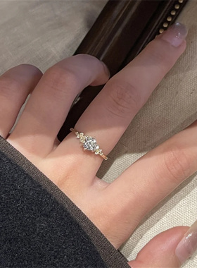 清冷感闪钻戒指温柔气质开口食戒
