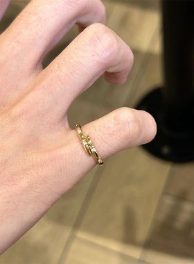 韩系金色交叉戒指女轻奢高级感