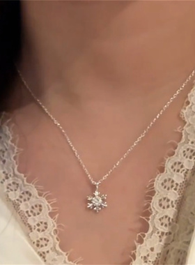 雪花项链小众精致锁骨链吊坠秋冬