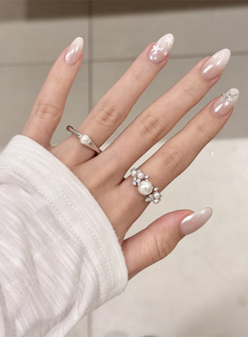 繁星珍珠戒指小众ins高级感叠戴