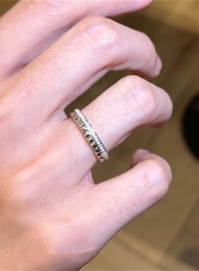 超闪排钻菱格尾戒戒指小众高级感