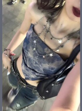 甜酷辣妹星星项链多层链条配饰