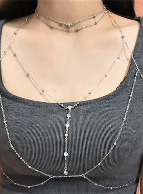 纯欲风胸链性感比基尼bikini颈链