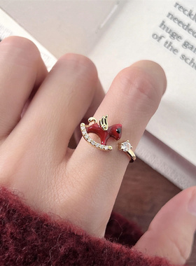 红色马年旺财小马戒指新款生肖马