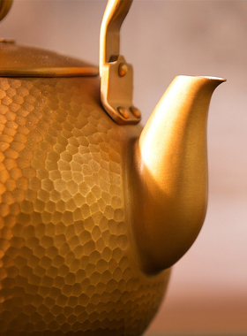 朱炳仁铜 手工中式复古紫铜茶壶茶具养生煮茶壶大号烧水壶祥龙壶