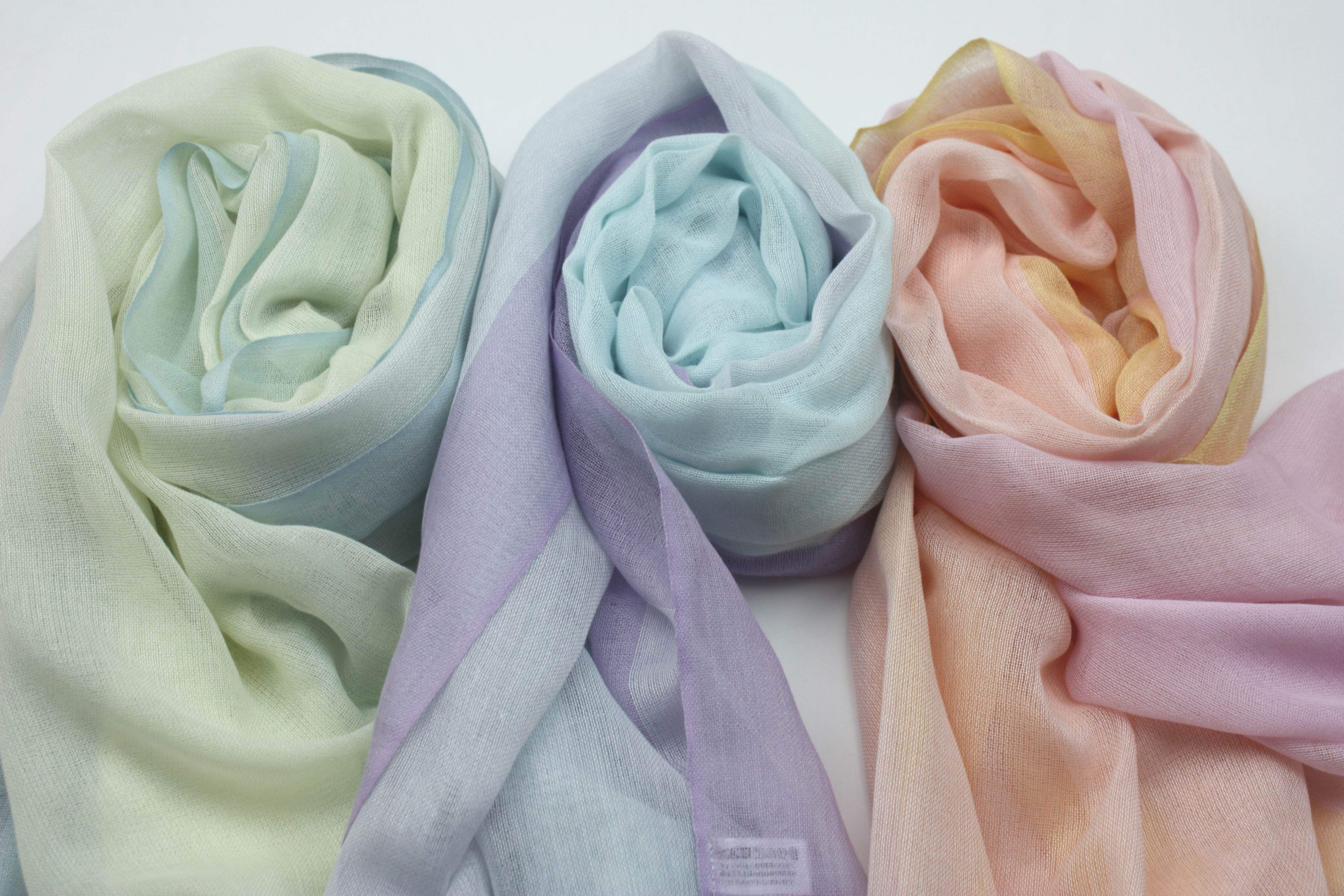 日本订单尾货春秋薄款女防晒空调优雅软糯围巾丝巾纱巾披巾冰激凌