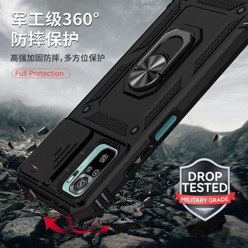 适用红米note10手机壳军工级防摔红米Note10S保护套Redmi新款note10pro推窗滑盖镜头磁吸指环支架全包潮外壳 - 图0