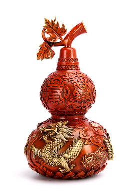 《龙祥凤瑞》铜葫芦摆件纯铜开盖龙凤呈祥一对客厅工艺品摆件专享