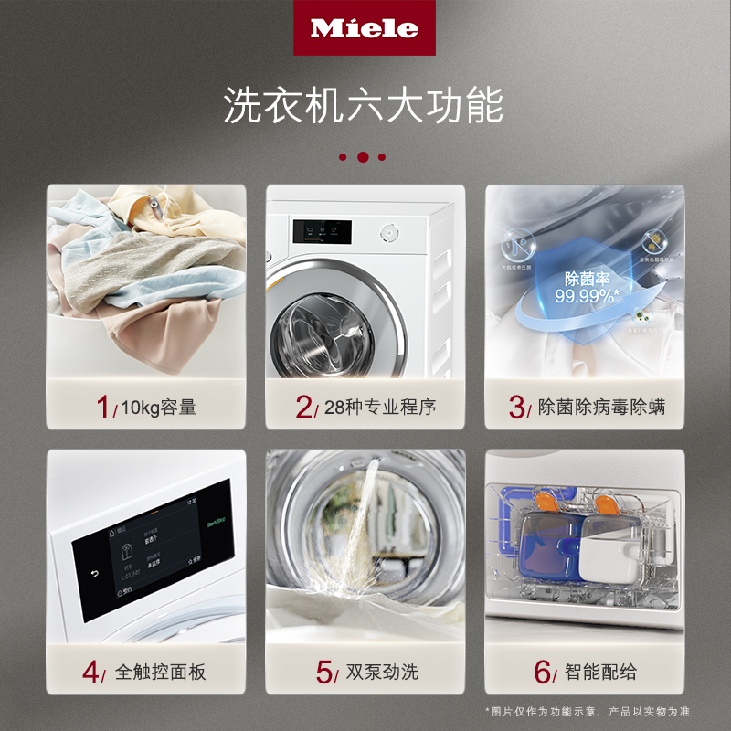 Miele美诺官方10+10洗烘套装洗衣机烘干机组合家用WWV981+TWV781 - 图1