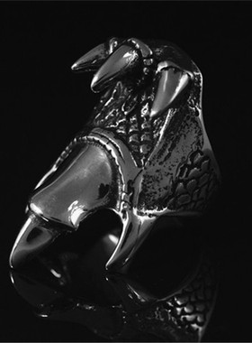 男士防身钛钢配饰复古戒指