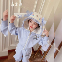 Girl Autumn Winter Suit New Children Jacket Sports Necropolis Clothing Leisure Two Sets Culomi Clothes Thickened