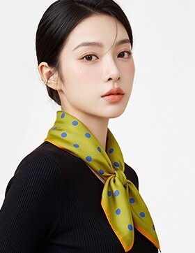 苏之绸小众印花丝巾时尚波点小方巾全棉柔软搭配丝巾领巾送礼丝巾