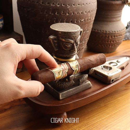Cigarknight雪茄托三星堆创意雪茄专用托架高级感陶瓷持灰醒茄托 - 图1