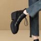 High heel short boots for small people with thick sole platform platform boots