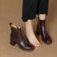 Retro brown soft sheepskin boots