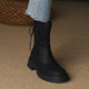 Niche British style genuine leather round toe Martin boots