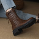 Niche British style genuine leather round toe Martin boots