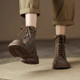 Thick-soled, thick-heeled Martin boots, retro, round toe, British style