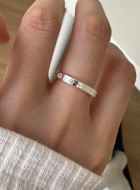 S999足银招财纳福戒指女小众设计