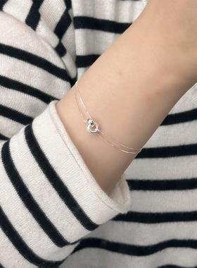 通体S925纯银双层手链