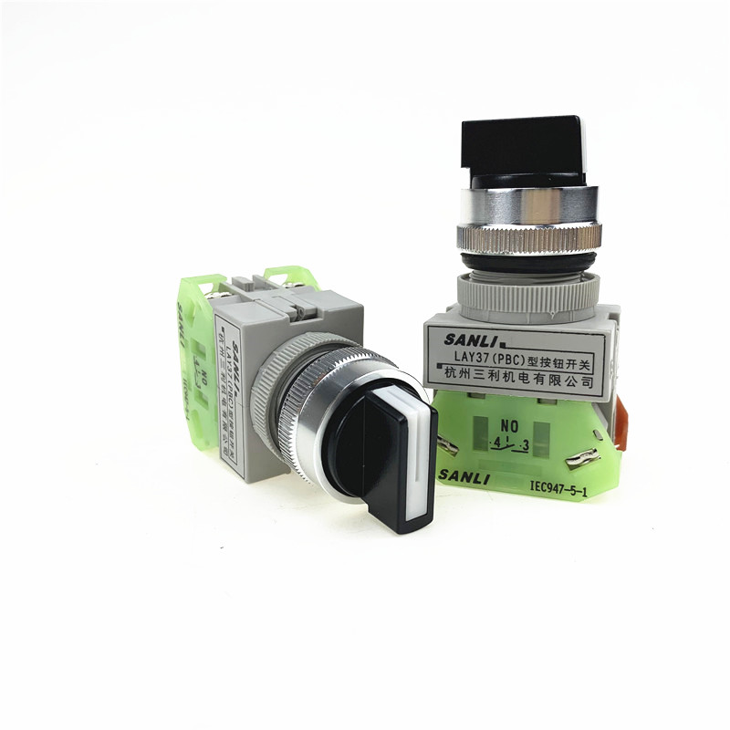 SANLI杭州三利机电有限公司LAY37(PBC)型按钮开关旋钮开关长/短柄 - 图1