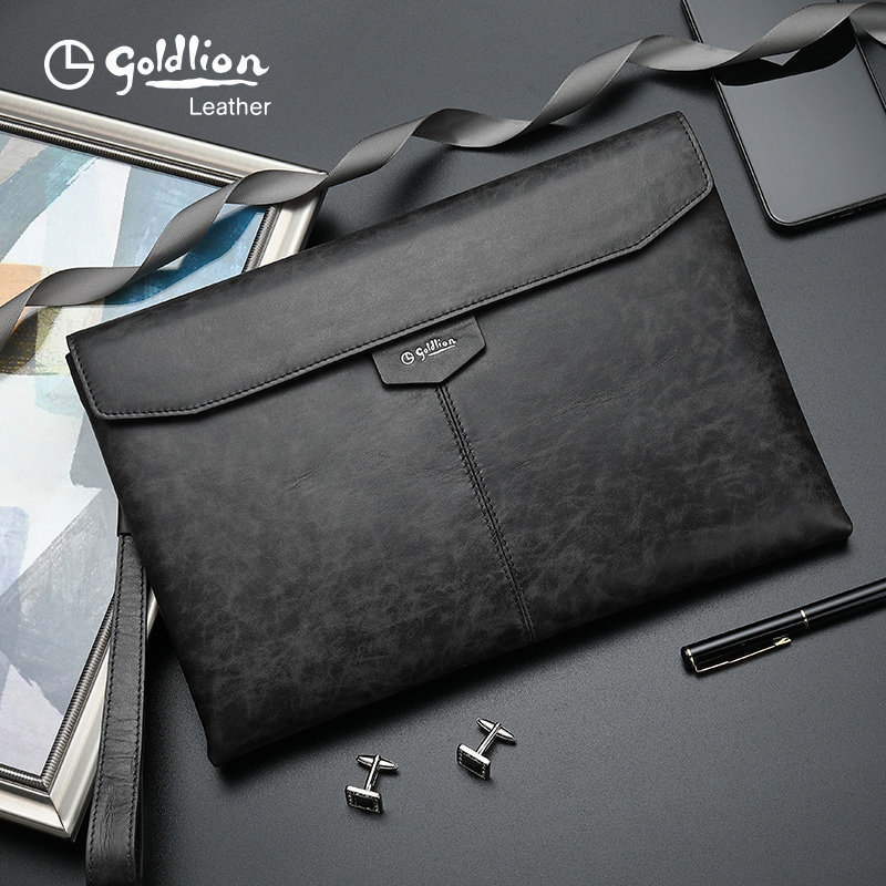 金利来2023新款撞色信封包潮手拿包 金利来箱包男士包袋