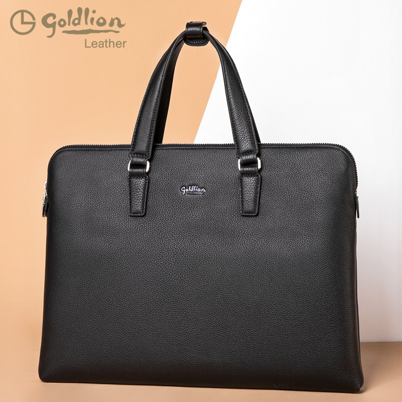 金利来2023新款牛皮男士上班公文包 金利来箱包男士包袋