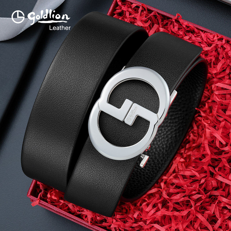 【不锈钢】金利来皮带男真皮时尚自动扣裤带简约轻奢头层牛皮腰带,淘宝优惠券,粉丝福利购,淘宝优惠卷