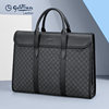 Goldlion's new business large-capacity handbag men's cowhide light luxury printing fashion PVC briefcase trendy men's bag