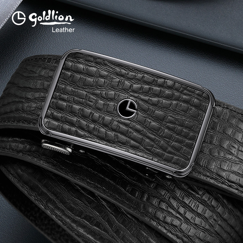 金利来新款轻奢皮带男真皮商务自动扣腰带头层牛皮西装裤带腰封