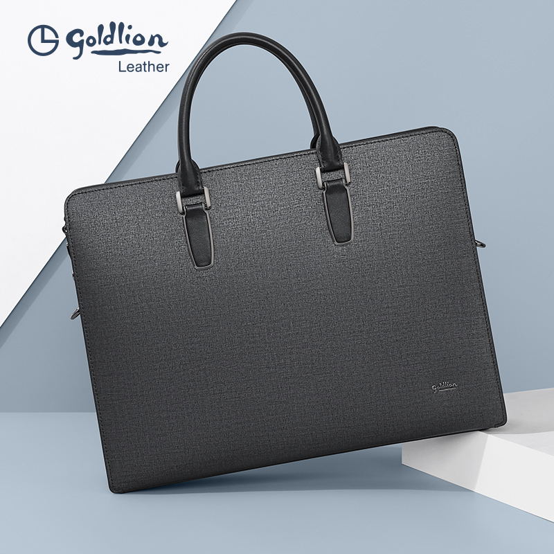 金利来公文包男2023新款牛皮文件袋 金利来箱包男士包袋