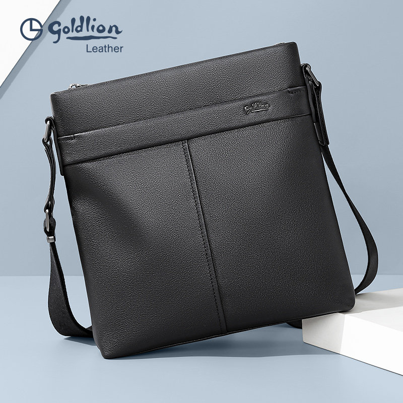 金利来2023新款牛皮男士上班斜挎包 金利来箱包男士包袋