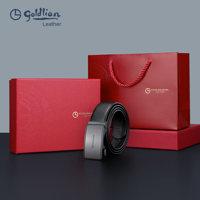 金利来新款皮带男真皮青年商务头层牛皮自动扣腰带合金扣头裤带潮