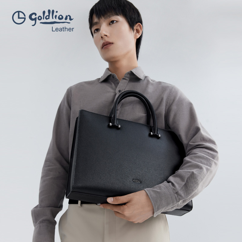 金利来大容量商务真皮简约公文包 金利来箱包男士包袋