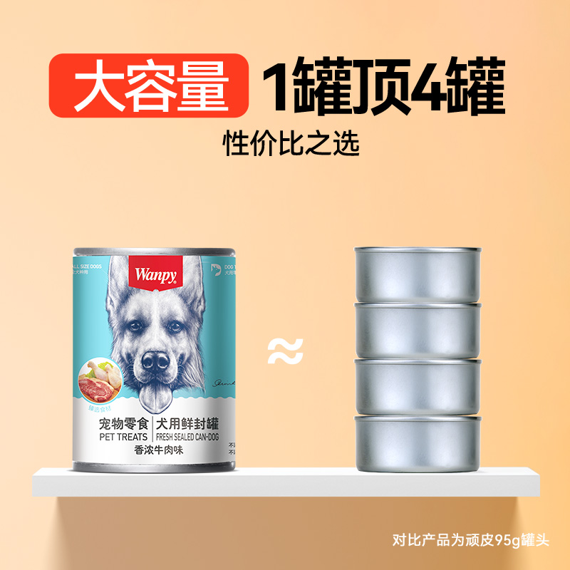 wanpy顽皮狗狗罐头零食小型宠物湿粮拌饭增肥营养非主食24罐整箱