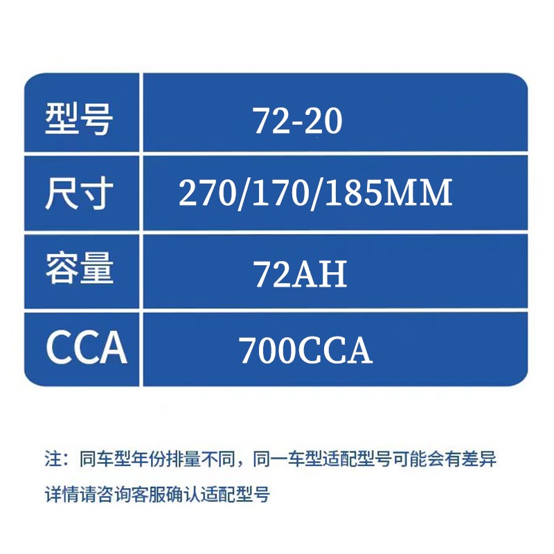 瓦尔塔汽车电瓶12V72AH适配科帕奇凯迪拉克CC荣威750迈腾大通G10-图3