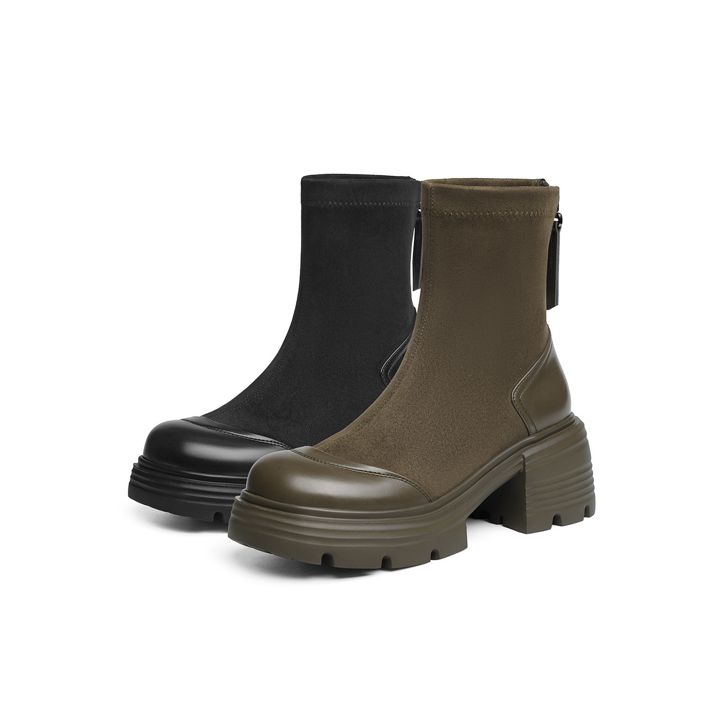 红蜻蜓弹力靴女秋冬季新款女鞋靴子短靴厚底粗跟显瘦增高瘦瘦靴,淘宝优惠券,粉丝福利购,淘宝优惠卷