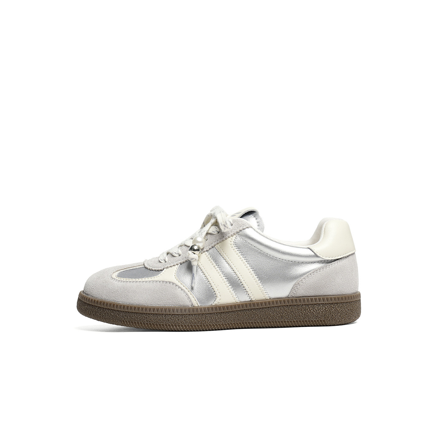 红蜻蜓银色德训鞋女款春秋女鞋鞋子平底休闲板鞋运动跑步阿甘鞋女,淘宝优惠券,粉丝福利购,淘宝优惠卷