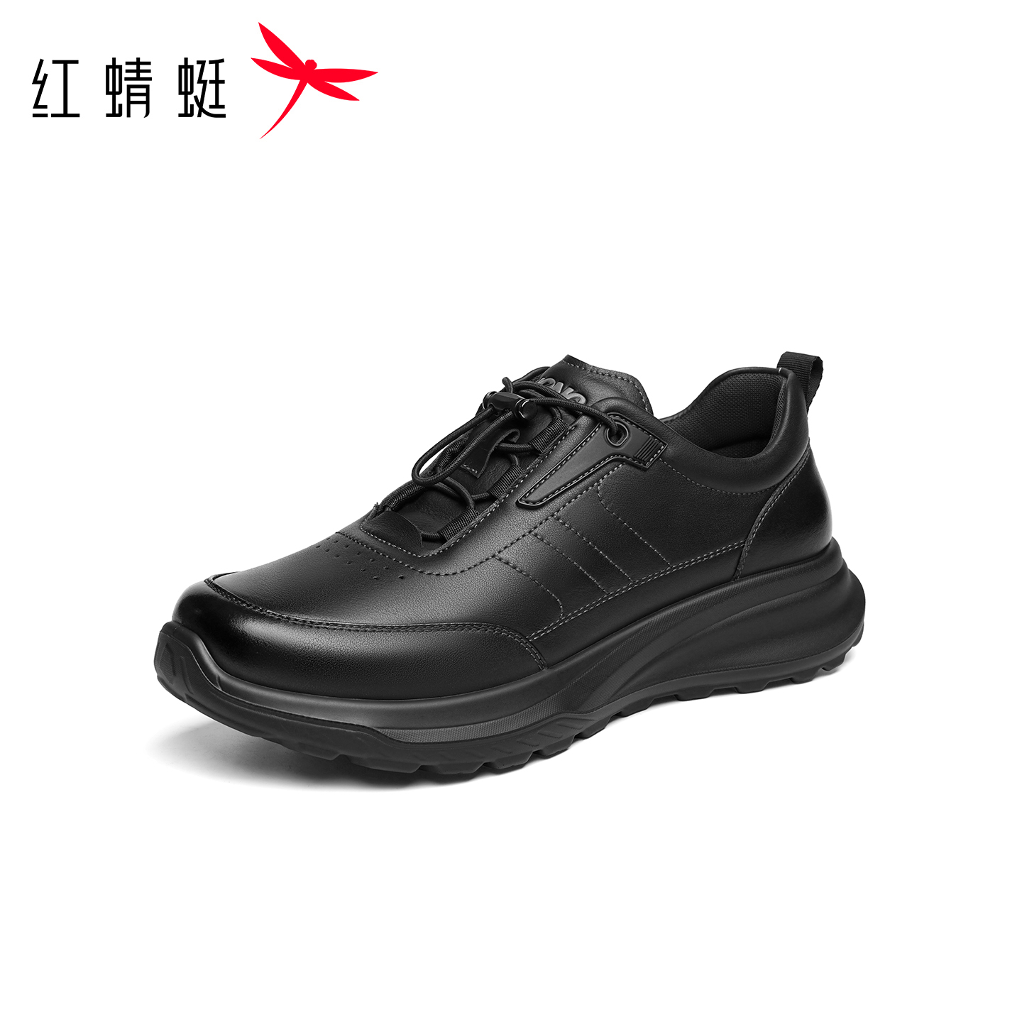 红蜻蜓时尚休闲鞋2025秋季新款男单鞋休闲运动跑步鞋真皮休闲皮鞋 - 图0