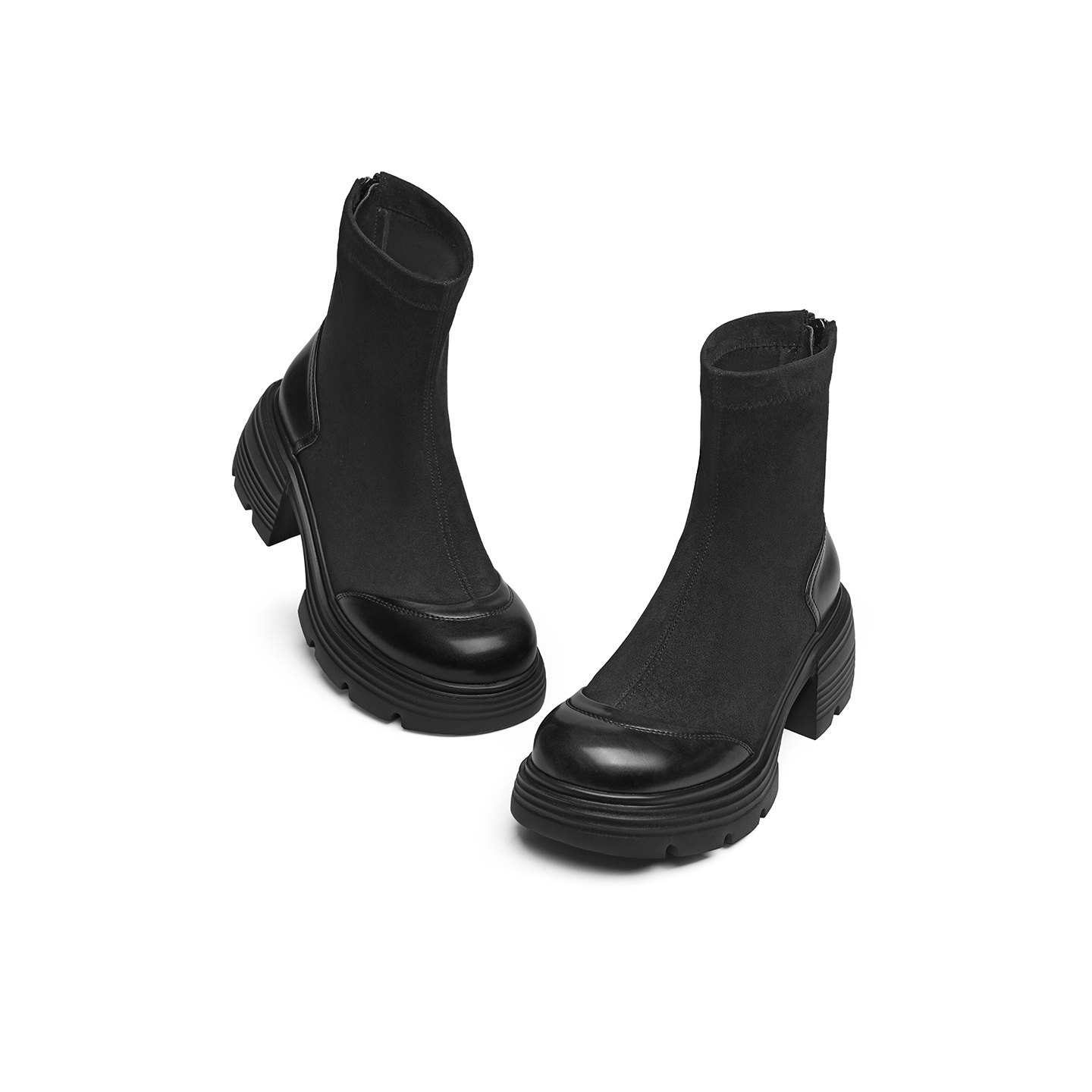 红蜻蜓弹力靴女秋冬季新款女鞋靴子短靴厚底粗跟显瘦增高瘦瘦靴,淘宝优惠券,粉丝福利购,淘宝优惠卷