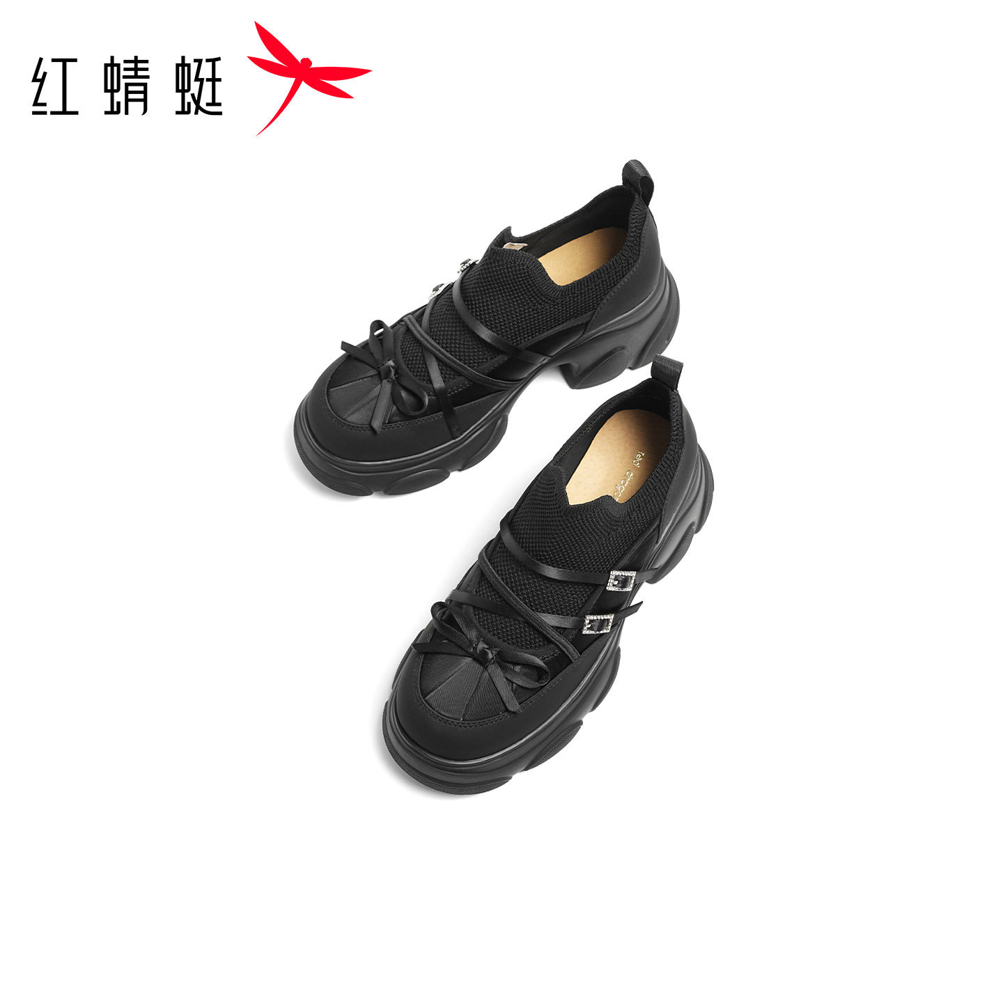 红蜻蜓老爹鞋2026春季新款女鞋厚底松糕时尚休闲鞋蝴蝶结休闲单鞋,淘宝优惠券,粉丝福利购,淘宝优惠卷