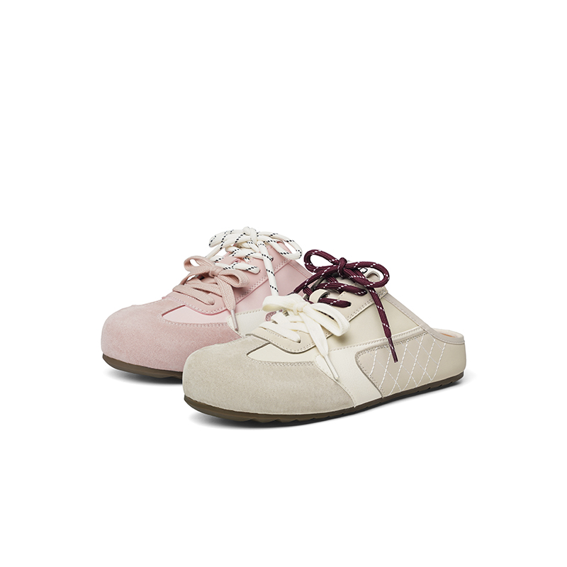 红蜻蜓半拖德训鞋女2025秋季新款女鞋子厚底包头拖懒人外穿勃肯鞋 - 图3