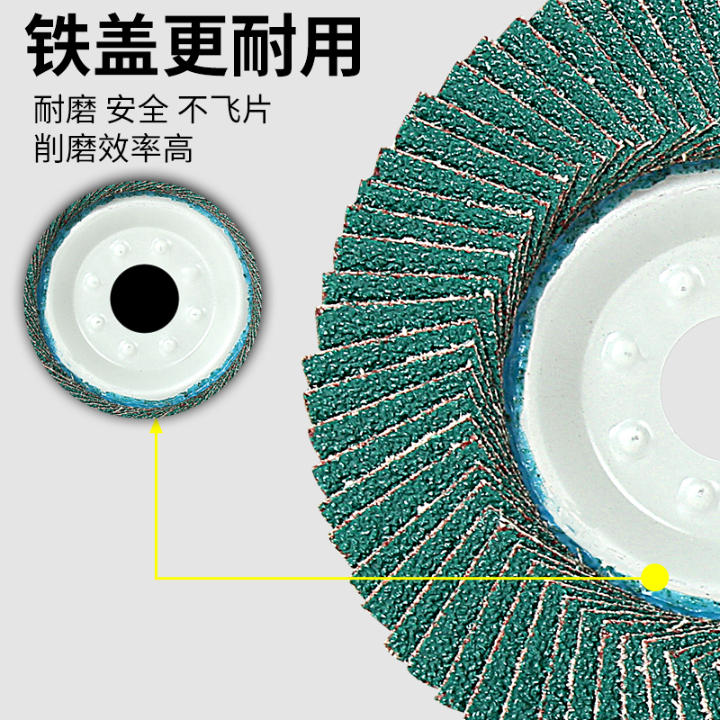 金属铁盖百叶片角磨机磨光片不锈钢抛光片木材打磨片砂布百叶沙轮 - 图1