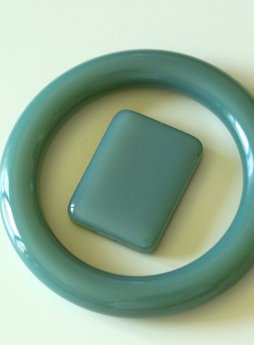 缘物碧玉新品碧玉粉青手镯蓝调粉青圆条手镯纯蓝底手镯