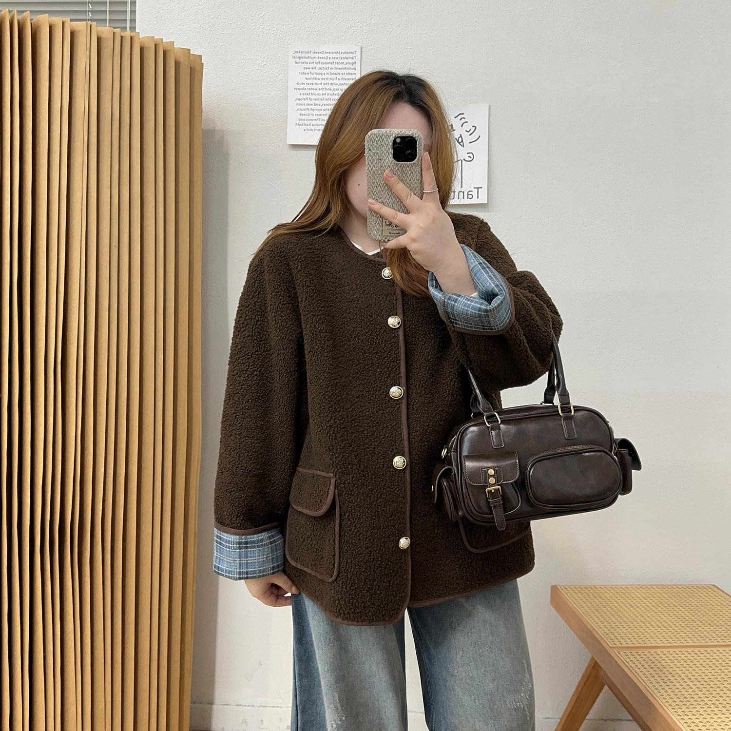 宛宛大码女装胖mm休闲风仿羊羔毛短外套女冬季保暖加厚毛毛绒外套,淘宝优惠券,粉丝福利购,淘宝优惠卷