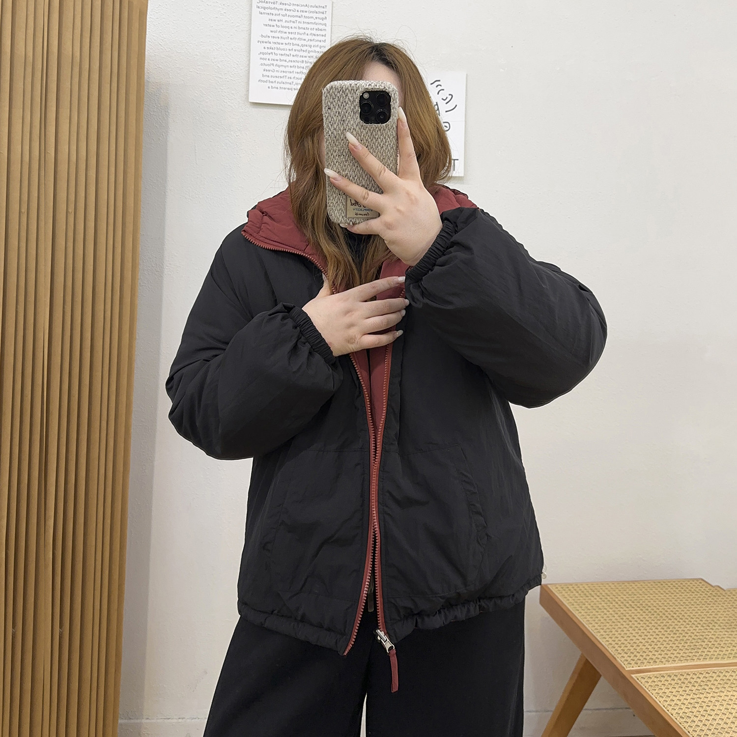 宛宛大码女装胖mm双面穿撞色连帽棉服外套秋冬季保暖夹棉休闲棉衣,淘宝优惠券,粉丝福利购,淘宝优惠卷