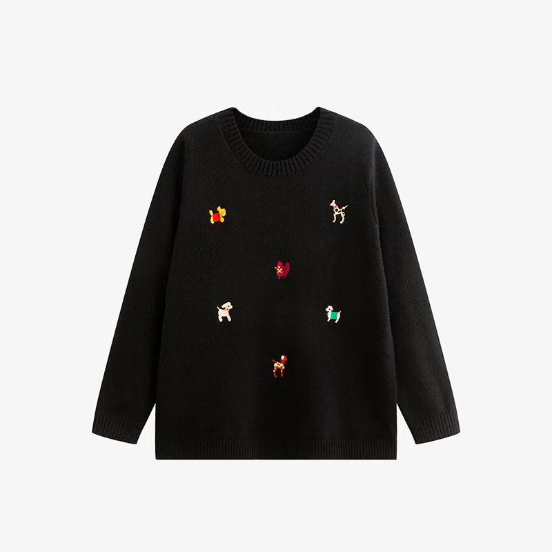 宛宛大码刺绣毛衣女宽松慵懒感针织衫秋冬新款胖mm休闲上衣显瘦潮,淘宝优惠券,粉丝福利购,淘宝优惠卷