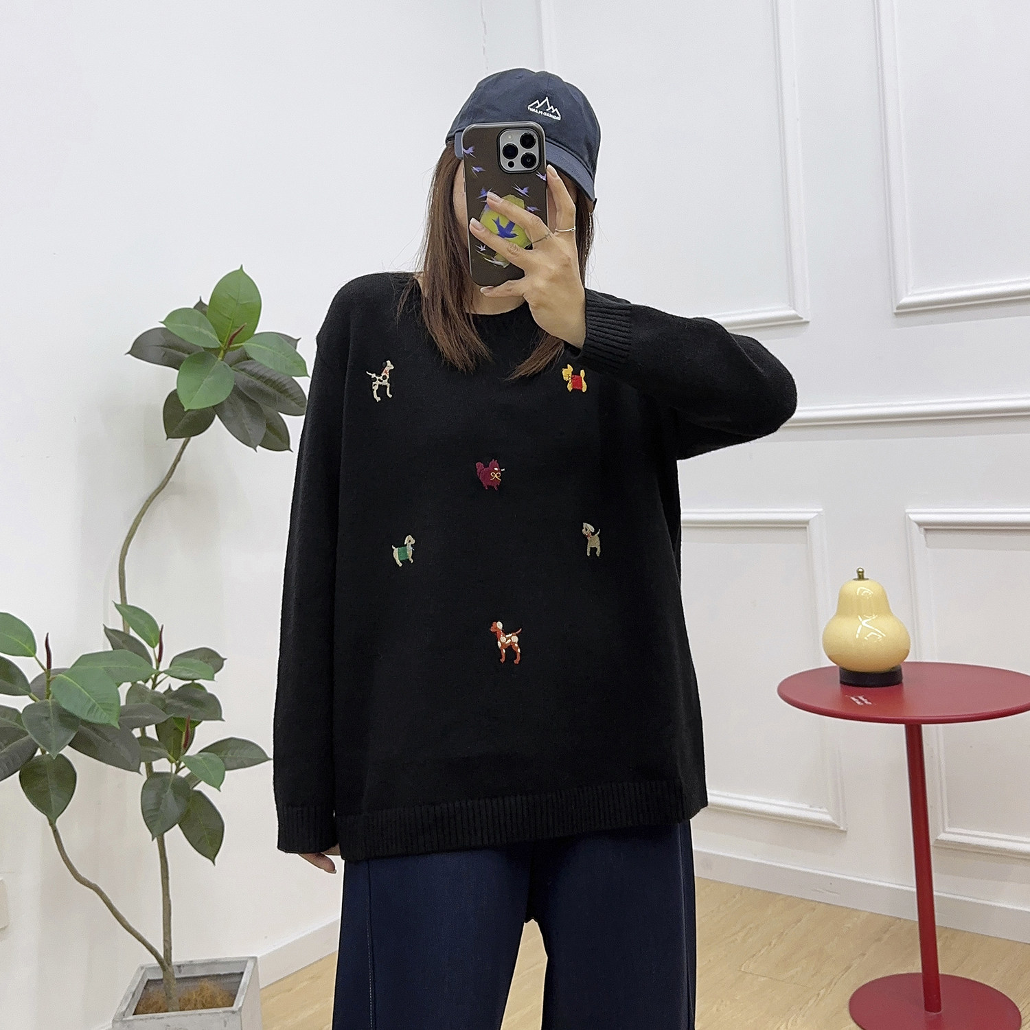 宛宛大码刺绣毛衣女宽松慵懒感针织衫秋冬新款胖mm休闲上衣显瘦潮,淘宝优惠券,粉丝福利购,淘宝优惠卷